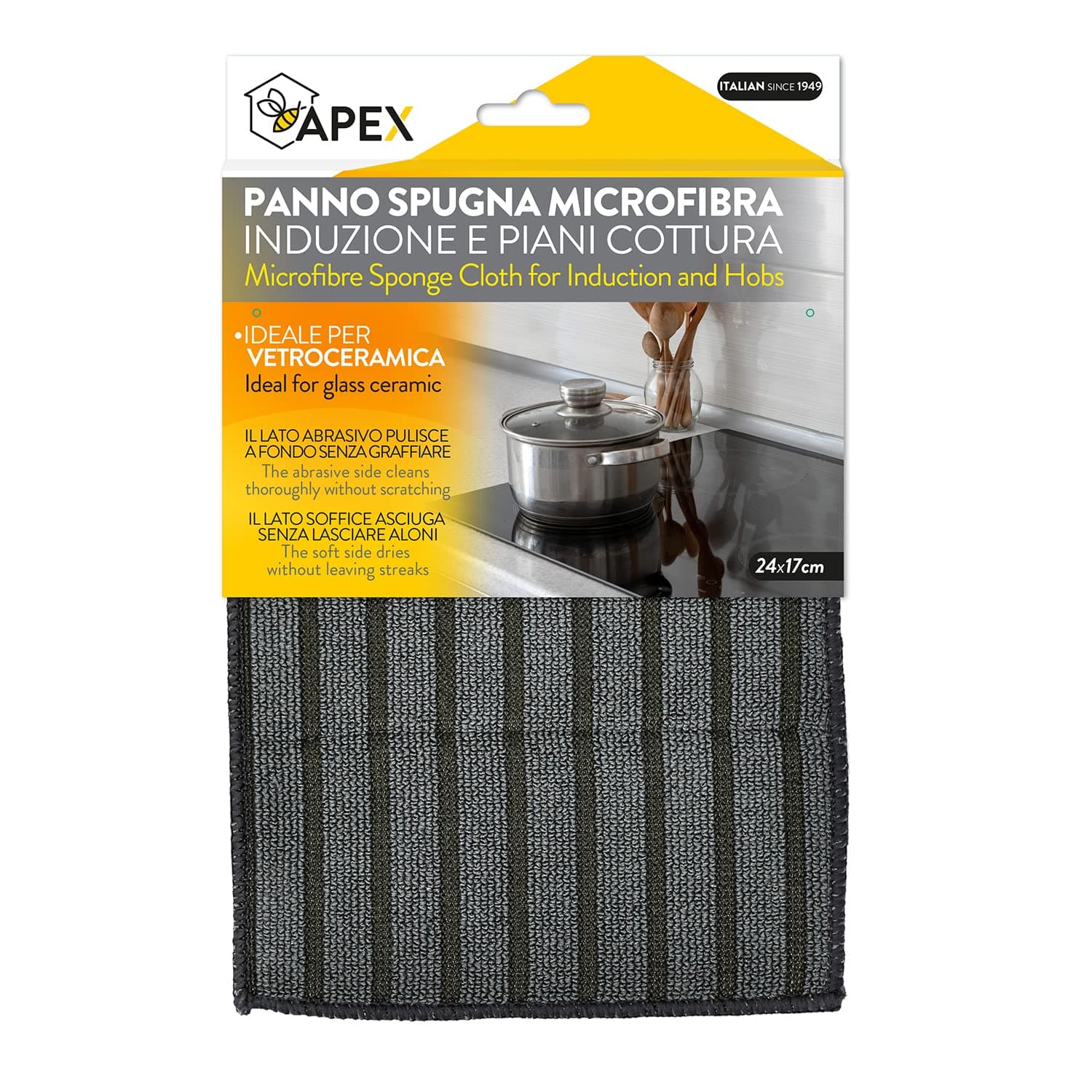Panno Spugna Microfibra Piani Cottura Apex 24 x 17 cm 12 Pezzi - 2