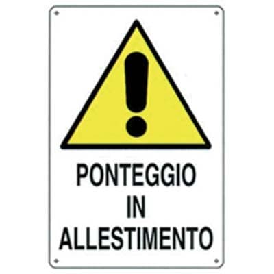 Targa Segnaletica Ponteggio Allestimento Pp 40 x 60 cm 10 Pezzi - 2