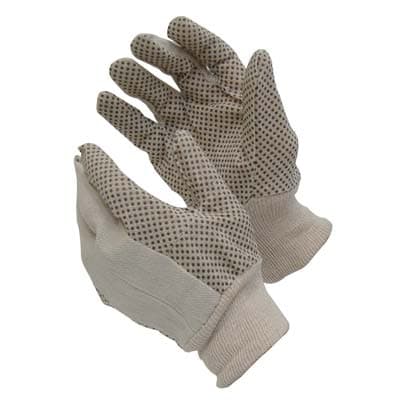Guanto PVC Nero Puntinato Maglia Cotone Bianco Uomo 12 Paia - 2