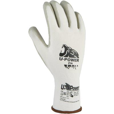Guanto Nitrile Grigio Fit U Power Maglia Nylon con Spandex Bianco 9 12 Paia - 2