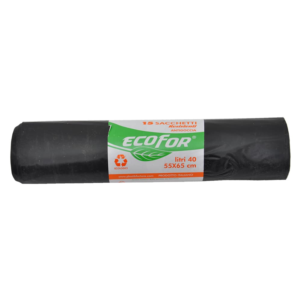 Sacchi Resistenti Polietilene Nettezza Urbana 40 lt 15 Pezzi 55 x 65 cm - 2