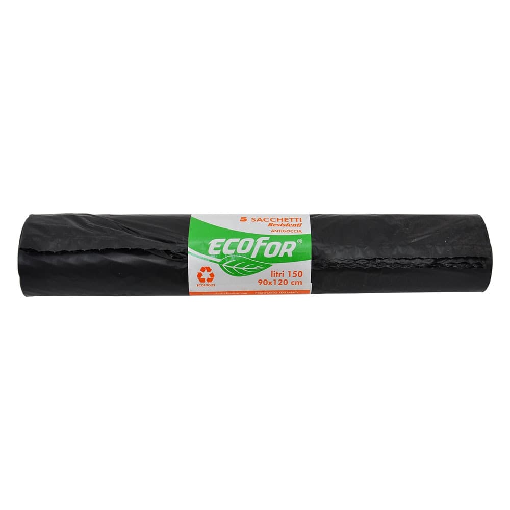 Sacchi Resistenti Polietilene Nettezza Urbana 150 Lt 5 Pezzi 90 X 120 cm – Autres