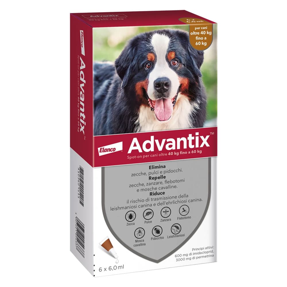 Antiparassitario 40 6 Pipette Advantix Spot On 60 kg 6 ml – Autres