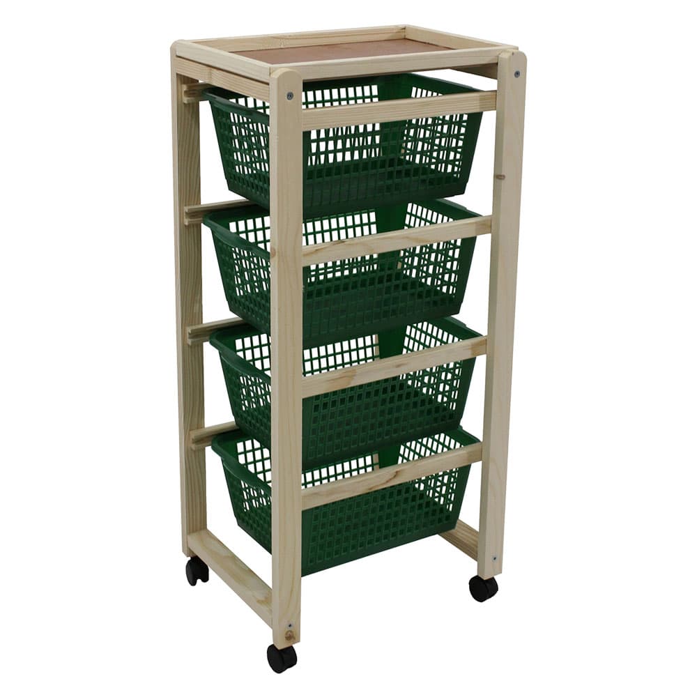 Carrello da Cucina con Cestelli Colore Naturale - 2