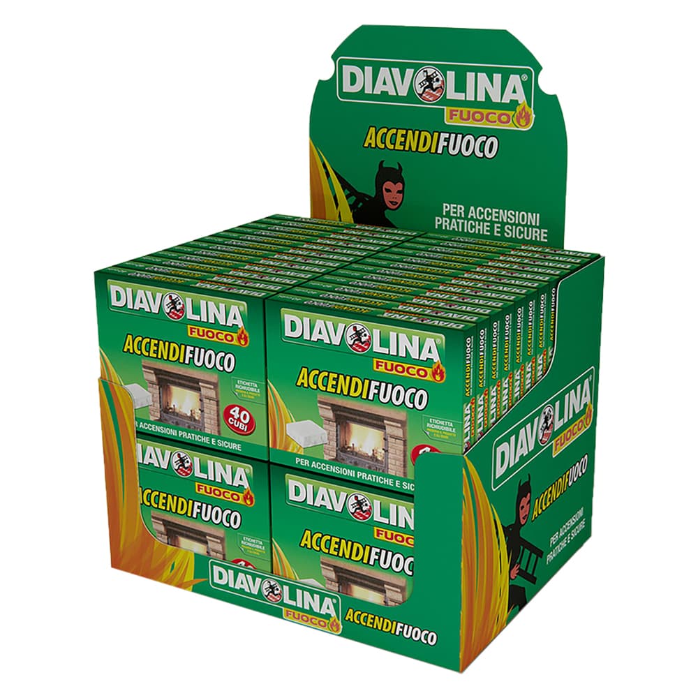 Espositore Diavolina Accendifuoco 40 Cubi da Banco 48 Cf 37 x 29 x 29,5 cm - 2