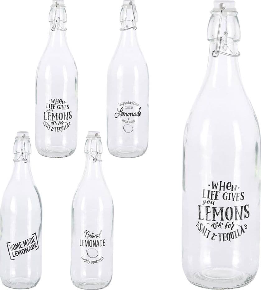 Bottiglia Decorata in Vetro 12 Pezzi 1000 ml - 2