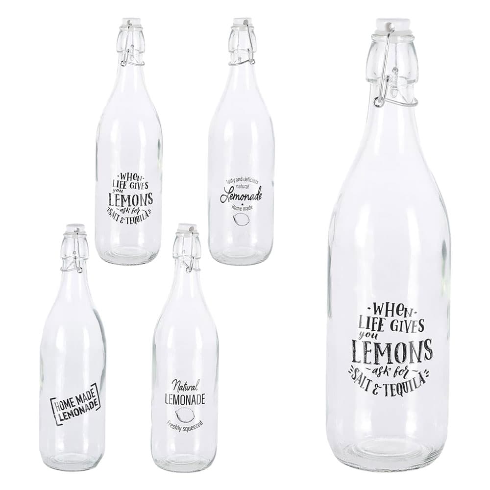 Bottiglia Decorata in Vetro 12 Pezzi 1000 ml - 2