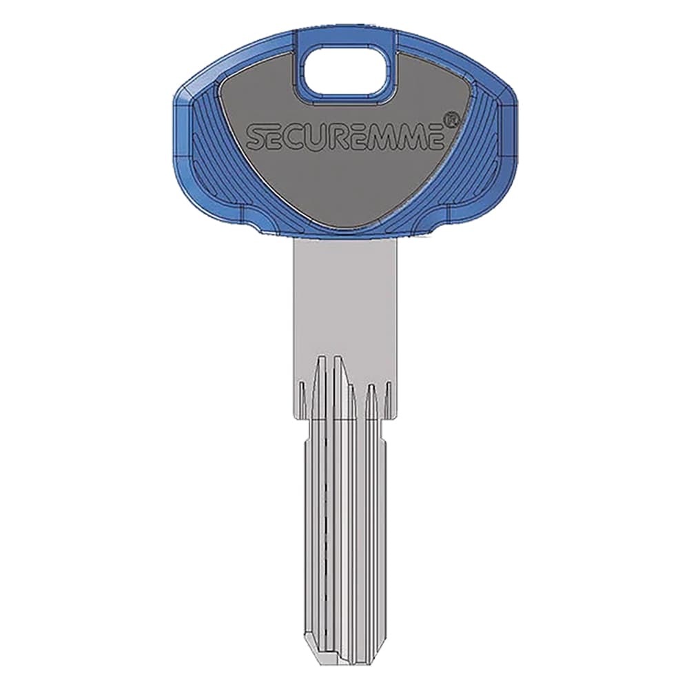 Chiave per Cilindro Serie Securemme Evo K1 70,5 mm Testa 23 x 38 mm - 2