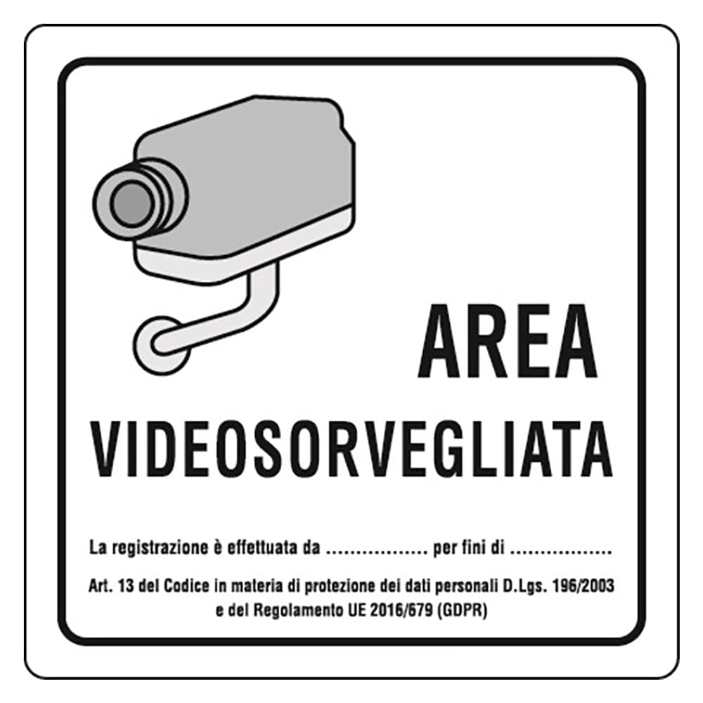 Cartello Eurosignals Area Videosorvegliata 20 x 20 cm - 2