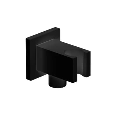 Supporto Doccia Minimale Quadro con Presa Acqua Nero Opaco Remer - 2