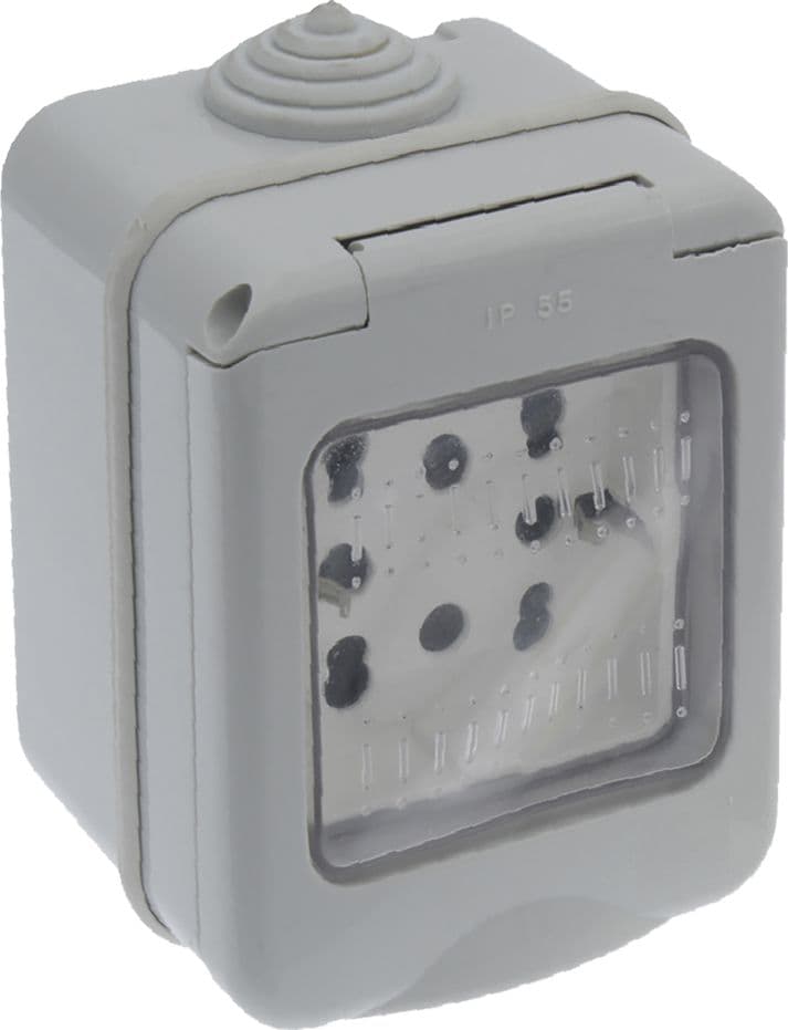 Contenitore Esterno Prese + Schuko 2 Bivalenti 10 16a + 1 Faeg - 2