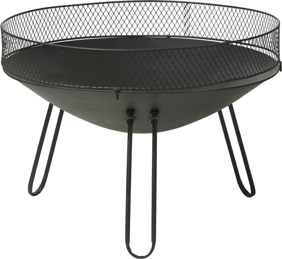 Braciere Circolare in Metallo con Protezione Ø 60 X 44 cm - 2