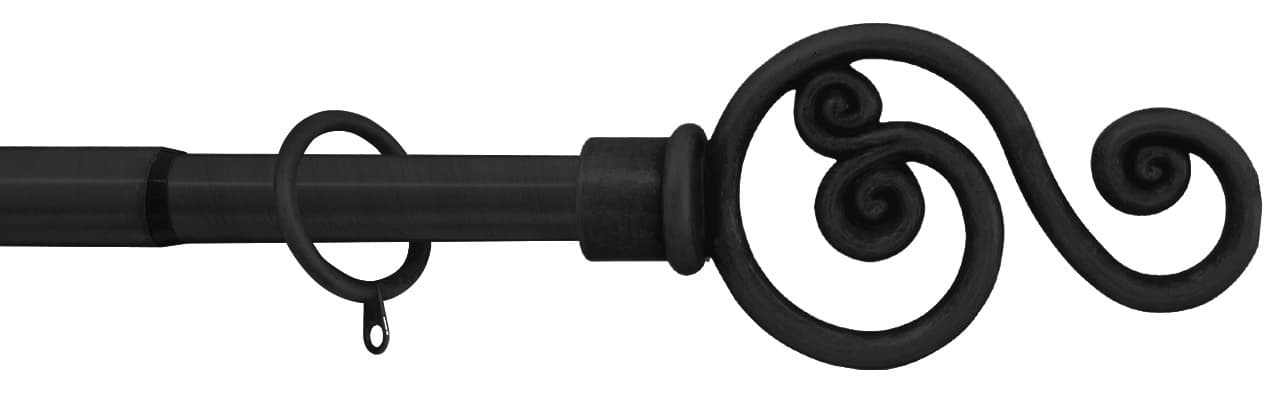 Bastone per Tende Violino Estensibile Cm 120÷215 Colore Nero Utilia - 2