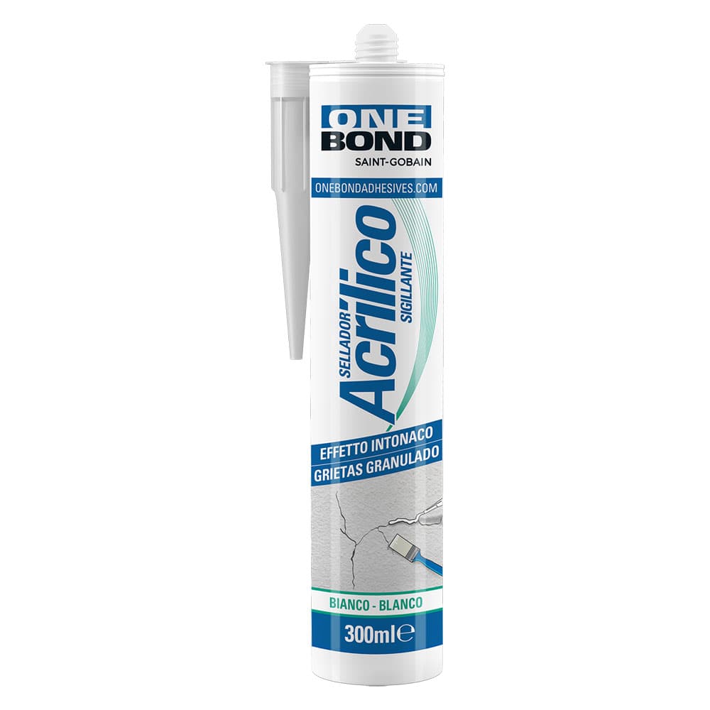 Silicone Acrilico Effetto Ruvido Bianco Onebond 12 Pezzi 300 ml - 2