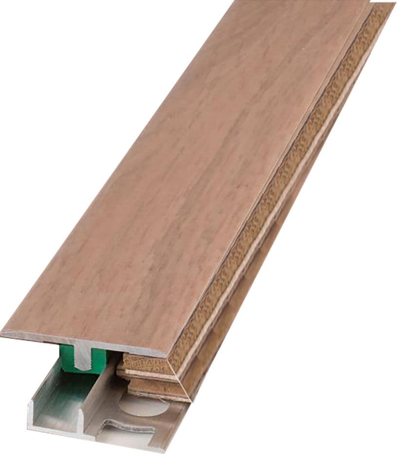 PROFILO PIATTO CON BASE PER LAMINATO E PARQUET 'UN rivestito rovere grigio- 2 pezzi  - PROFILPAS - 2