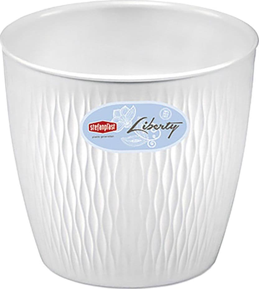 Vaso Tondo X H.27 Stefanplast Liberty Bianco Travertino Ø 30