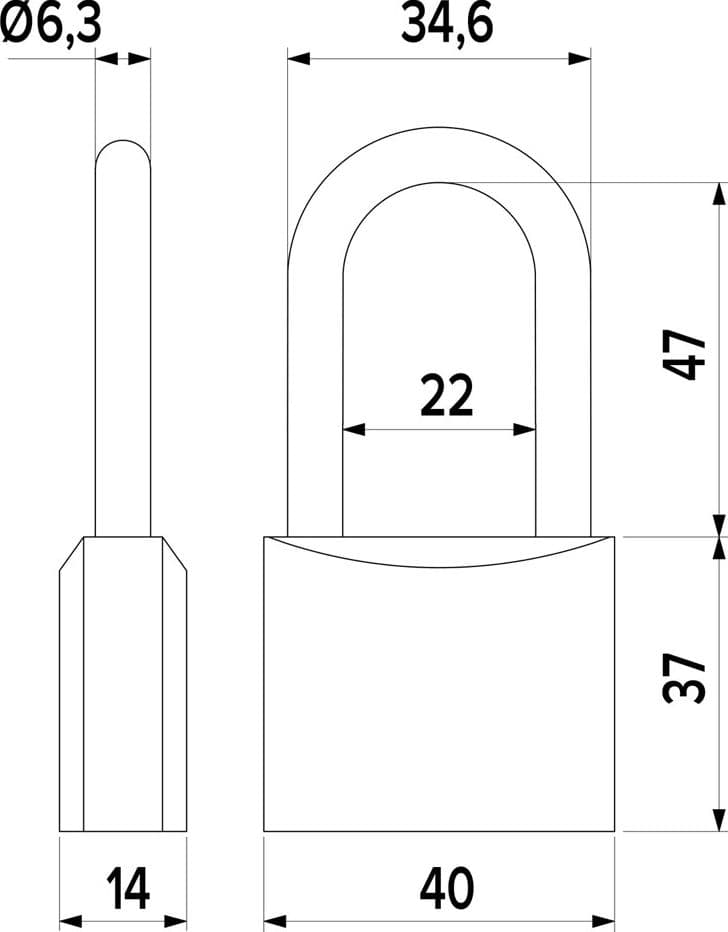 Lucchetto Rettangolare Arco Lungo Iseo 10 Pezzi 40 mm – Iseo Serrature