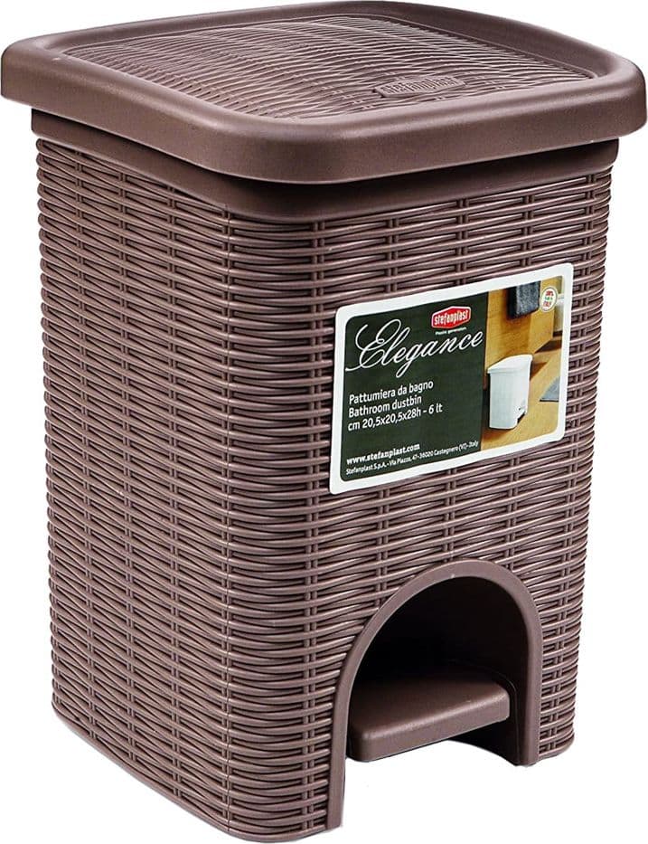 Pattumiera a Pedale Col. Tortora Stefanplast Elegance 6 Lt - 2