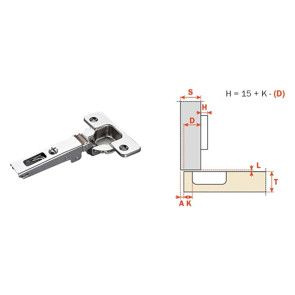 Cerniera per Mobili Forti Spessori C2aaa99 Collo Basso 0 Salice 10 Pezzi