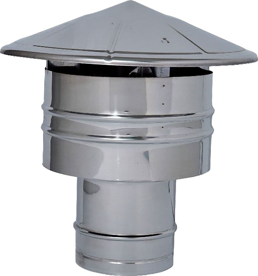 Fumaiolo a Cappello Antipioggia Ø Kasart in Acciaio Inox 8 cm - 2