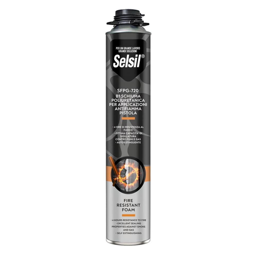 Schiuma Poliuretanica Antifuoco per Pistola Selsil Sfp 720 12 Pezzi 750 ml - 2