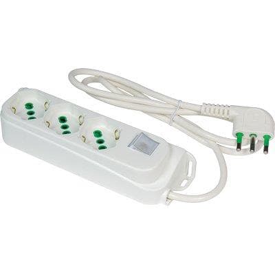 Multipresa Bipasso Schuko con Int.lum Retail Fme Bianco 2 Pezzi - 2