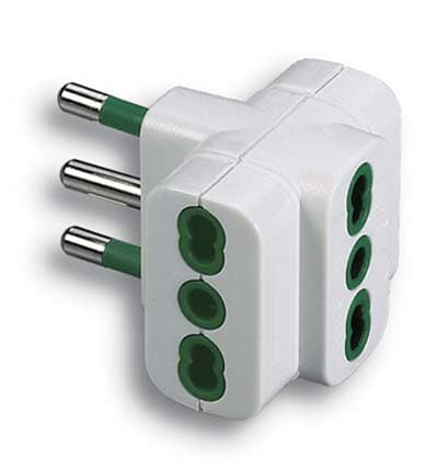Adattatore Triplo 16A Fme Bianco 2P con T 5 Pezzi - 2