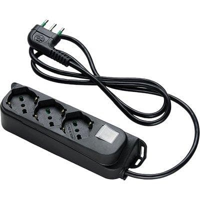 Multipresa Bipasso Schuko con Int.lum Retail Fme Nero 2 Pezzi - 2