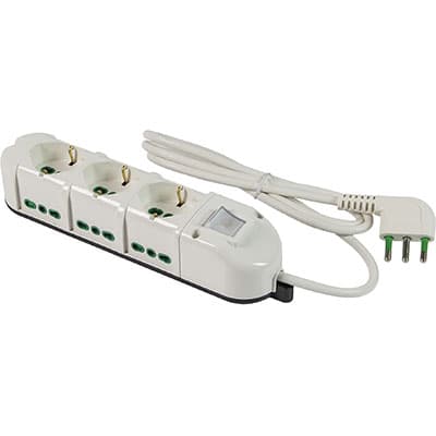 Multipresa Bipasso con Schuko con Int.lum Retail Fme Bianco 2 Pezzi - 2