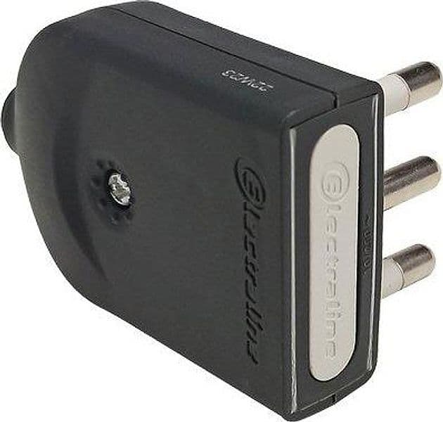 Spina Mobile Orientabile Electraline Nero 2P con T 16A 25 Pezzi