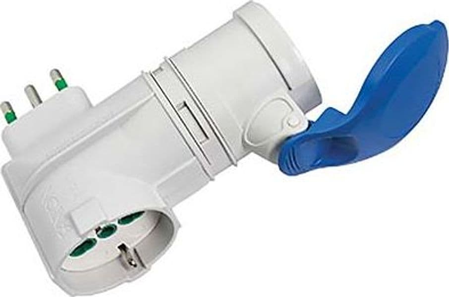 Adattatore 16APRESA Blu con 16A Bipasso con Schuko Fme 2P con T 16A IP44 - 2