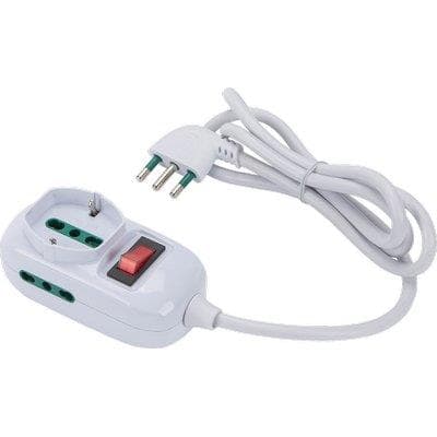 Multipresa Triax Bipasso con Schuko con Termico Retail Bianco 2 Pezzi - 2