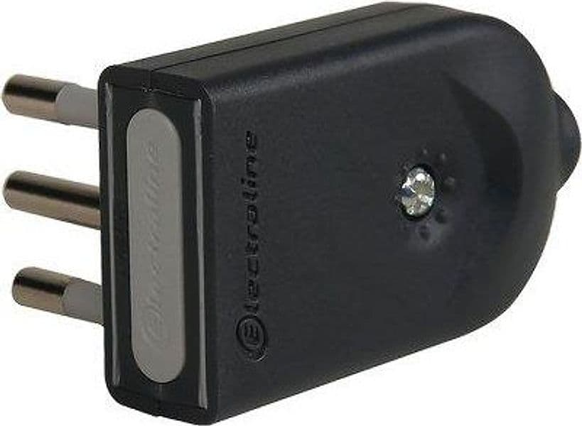 Spina Mobile Orientabile Electraline Nero 2P con T 10A 25 Pezzi - 2