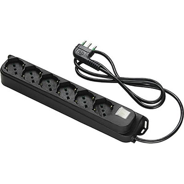 Multipresa Bipasso Schuko con Int.lum Retail Fme Nero 2 Pezzi 7403226 - 2