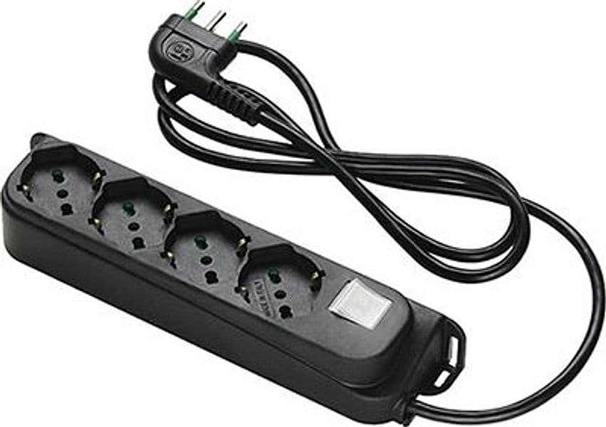 Multipresa Bipasso Schuko con Int.lum Retail Fme Nero 2 Pezzi 7403224 - 2