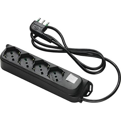 Multipresa Bipasso Schuko con Int.lum Retail Fme Nero 2 Pezzi 7403224 - 2