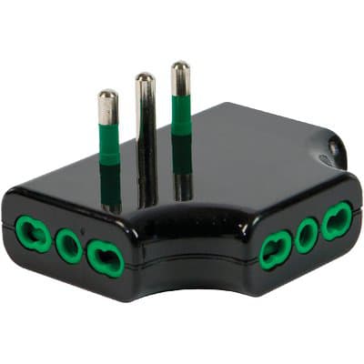 Adattatore Triplo Ribassato 16A Fme Nero 2P con T 2 Pezzi - 2
