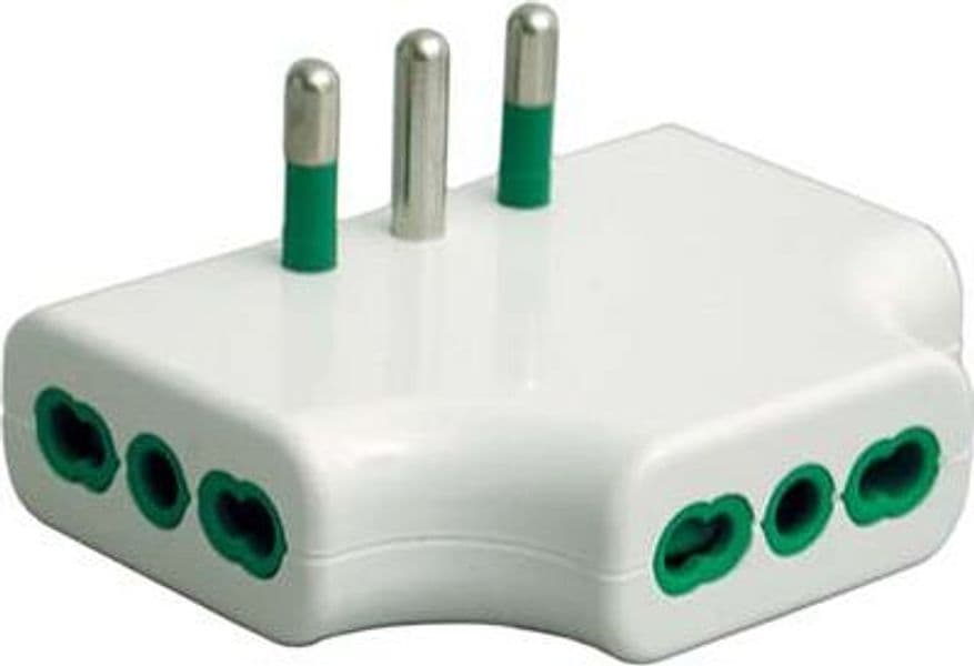 Adattatore Triplo Ribassato 16A Fme Bianco 2P con T 2 Pezzi - 2