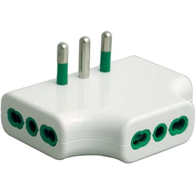 Adattatore Triplo Ribassato 16A Fme Bianco 2P con T 2 Pezzi - 2