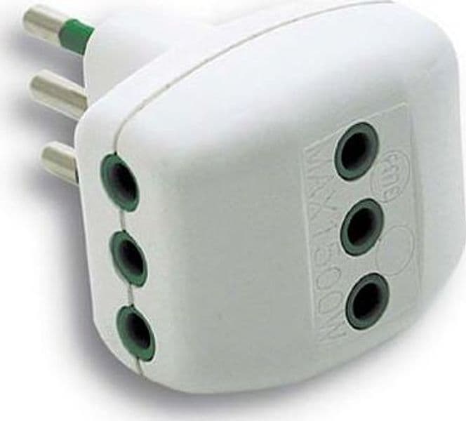 Adattatore Triplo 10A Fme Bianco 2P con T 5 Pezzi - 2
