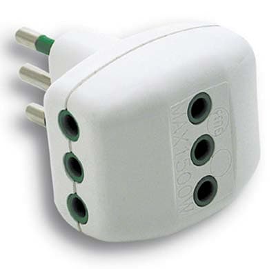 Adattatore Triplo 10A Fme Bianco 2P con T 5 Pezzi - 2