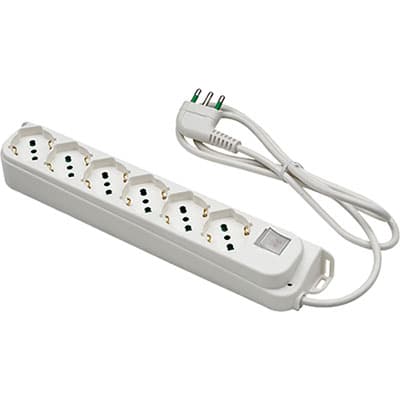 Multipresa Bipasso Schuko con Int.lum Retail Fme Bianco 2 Pezzi 7403225 - 2