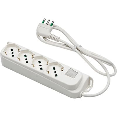 Multipresa Bipasso Schuko con Int.lum Retail Fme Bianco 2 Pezzi 7403223 - 2