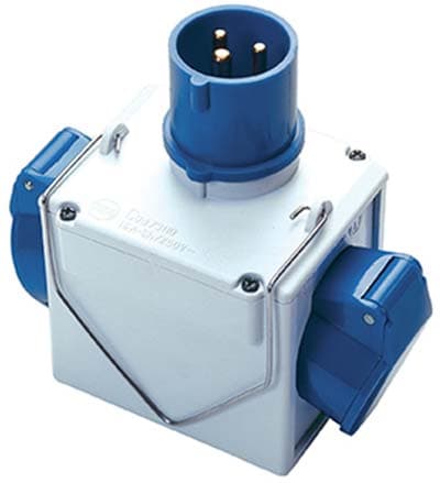 Adattatore Doppio Spina Blupresa Blu Fme 2P con T 16A IP44 - 2