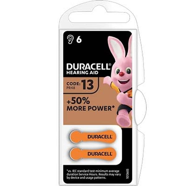 Pila Apparecchio Acustico Easy Tab 13 Duracell Arancio 6 Pezzi - 2