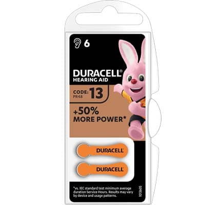 Pila Apparecchio Acustico Easy Tab 13 Duracell Arancio 6 Pezzi - 2