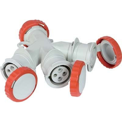Adattatore Multiplo Spina Rossa Presa Rossa Fme 3P con T 16A IP44 - 2