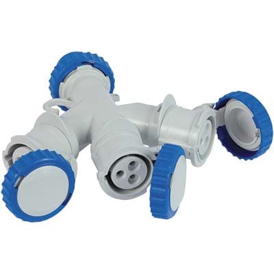 Adattatore Multiplo Spina Blu Presa Blu Fme 2P con T 16A IP44 - 2