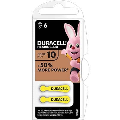 Pila Apparecchio Acustico Easy Tab 10 Duracell Giallo 6 Pezzi - 2