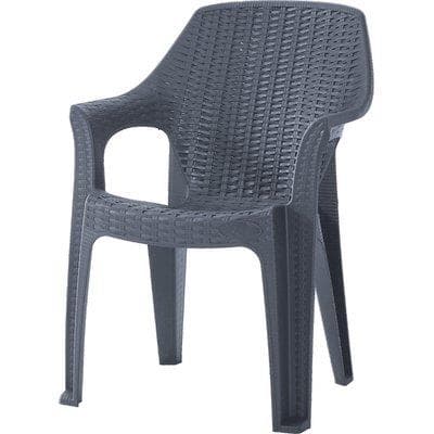 Sedia Rattan Thera con Braccioli Domus Pp Antracite Cm 58X75 H.cm 85 - 2